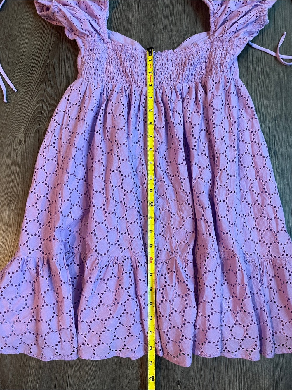 OLIVACEOUS Lilac Eyelet Ruffle Sundress with Puff Tie Sleeves - Picture 5 of 5